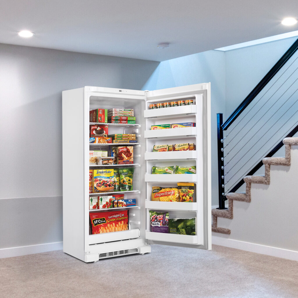 upright freezer nearby